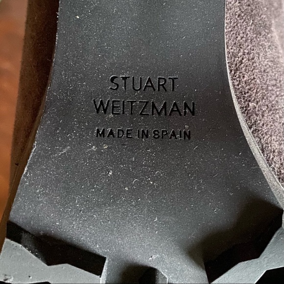 Stuart Weitzman Shackleton Combat Boots Suede Grey - Picture 8 of 11